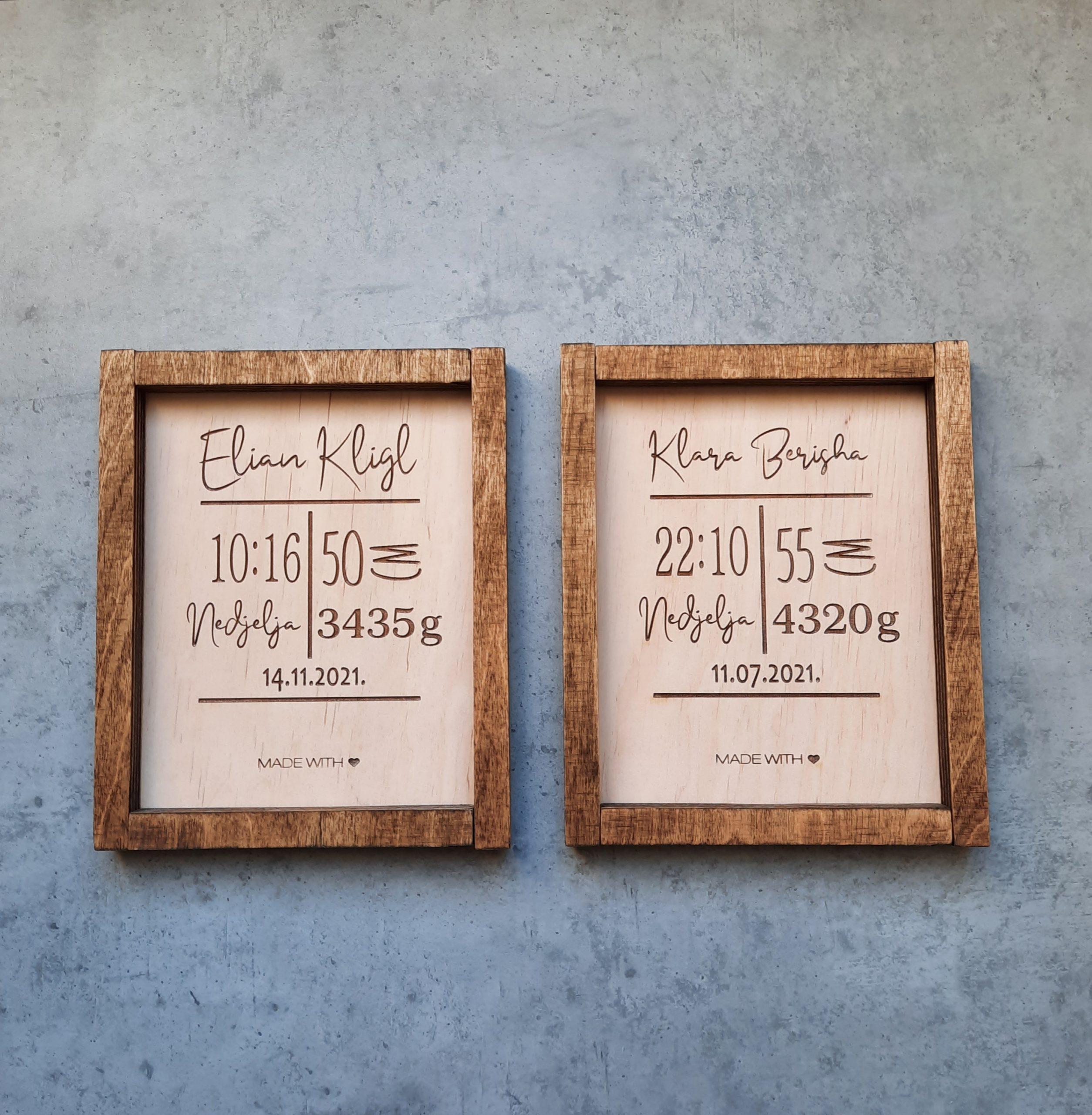 Drveni dekor - BABY OKVIR