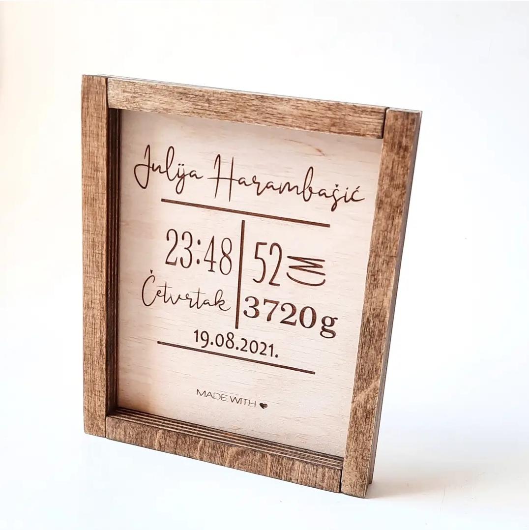 Drveni dekor - BABY OKVIR