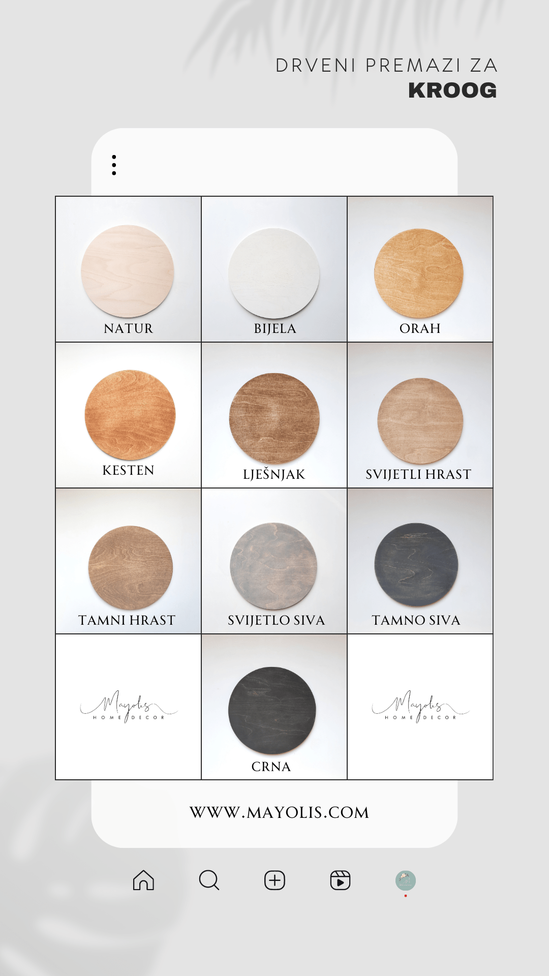 Drveni krug natpisi - KROOG™ S - 30cm